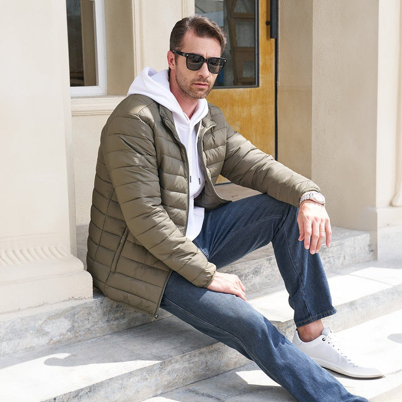 Men's Lightweight Puffer Jacket – Water-Repellent Winter Coat