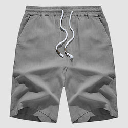 Men's Linen Cotton Shorts - Drawstring, Elastic Waist 0