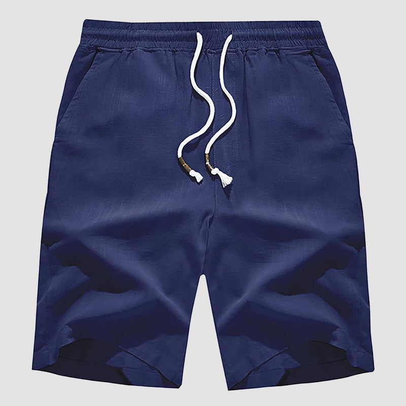 Men's Linen Cotton Shorts - Drawstring, Elastic Waist 10