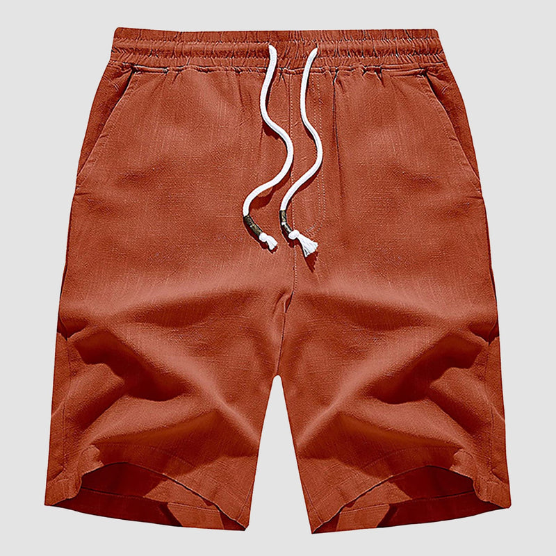 Men's Linen Cotton Shorts - Drawstring, Elastic Waist 11