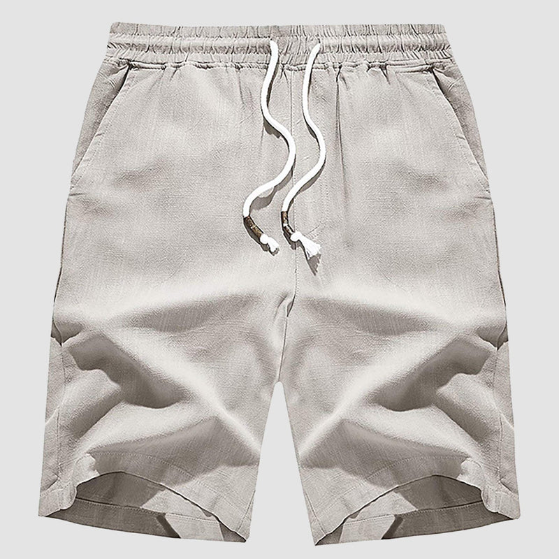 Men's Linen Cotton Shorts - Drawstring, Elastic Waist 13