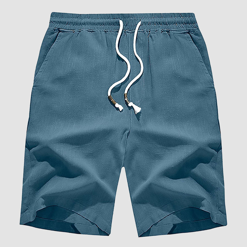 Men's Linen Cotton Shorts - Drawstring, Elastic Waist 2