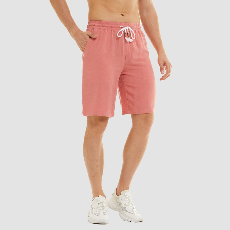 Men's Linen Cotton Shorts - Drawstring, Elastic Waist 4