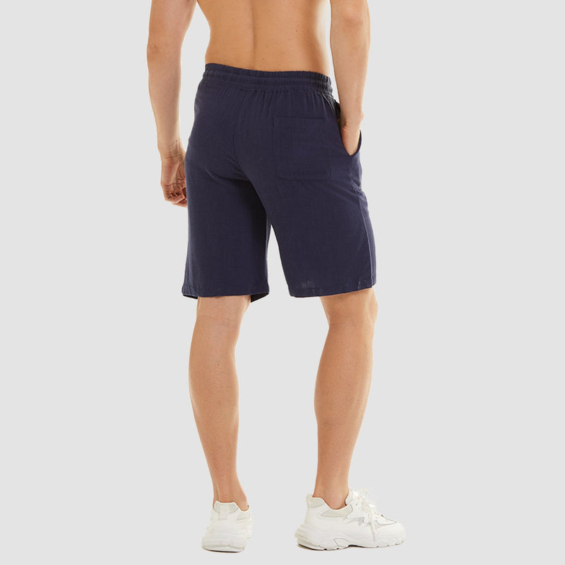 Men's Linen Cotton Shorts - Drawstring, Elastic Waist 7