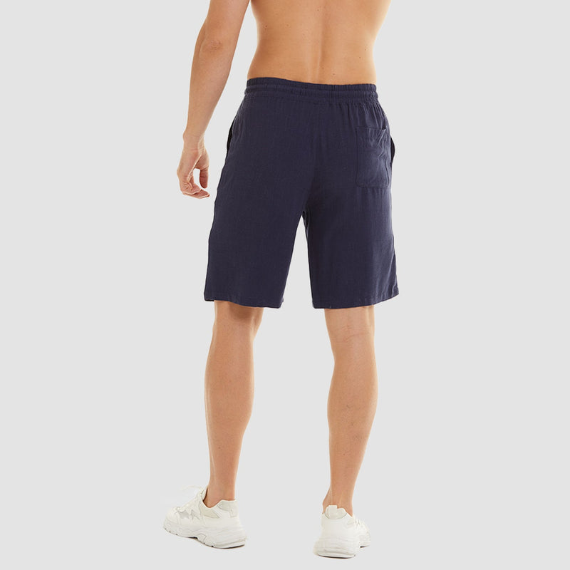 Men's Linen Cotton Shorts - Drawstring, Elastic Waist 8