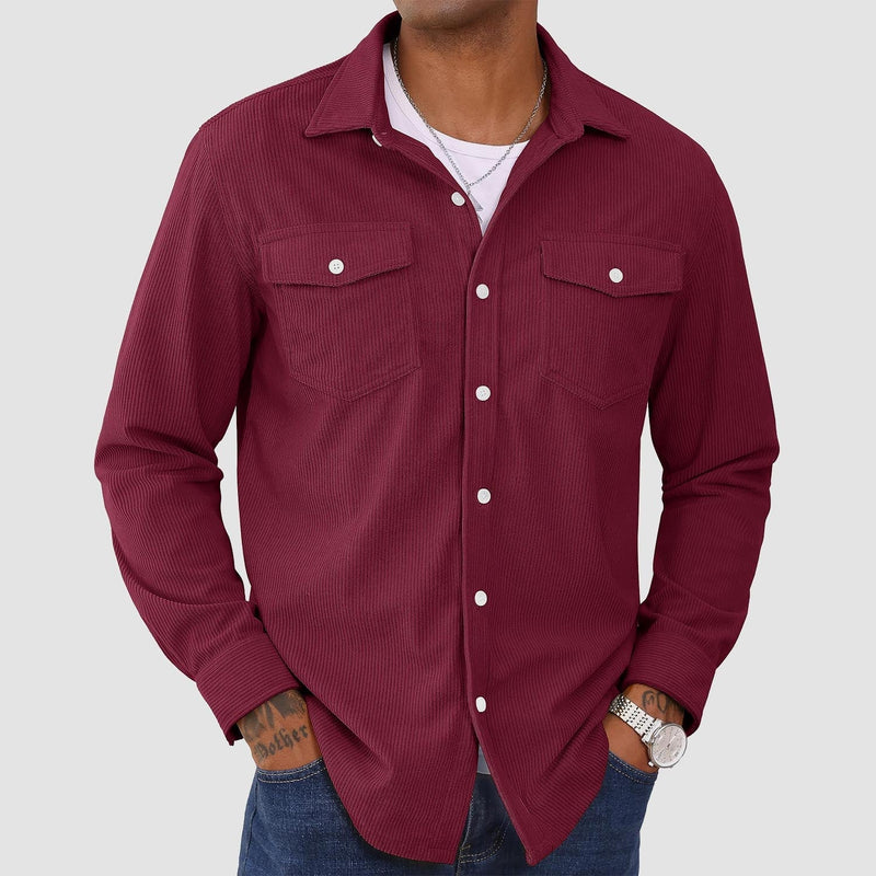 Men's Long Sleeve Corduroy Sun Protection Shirt 10
