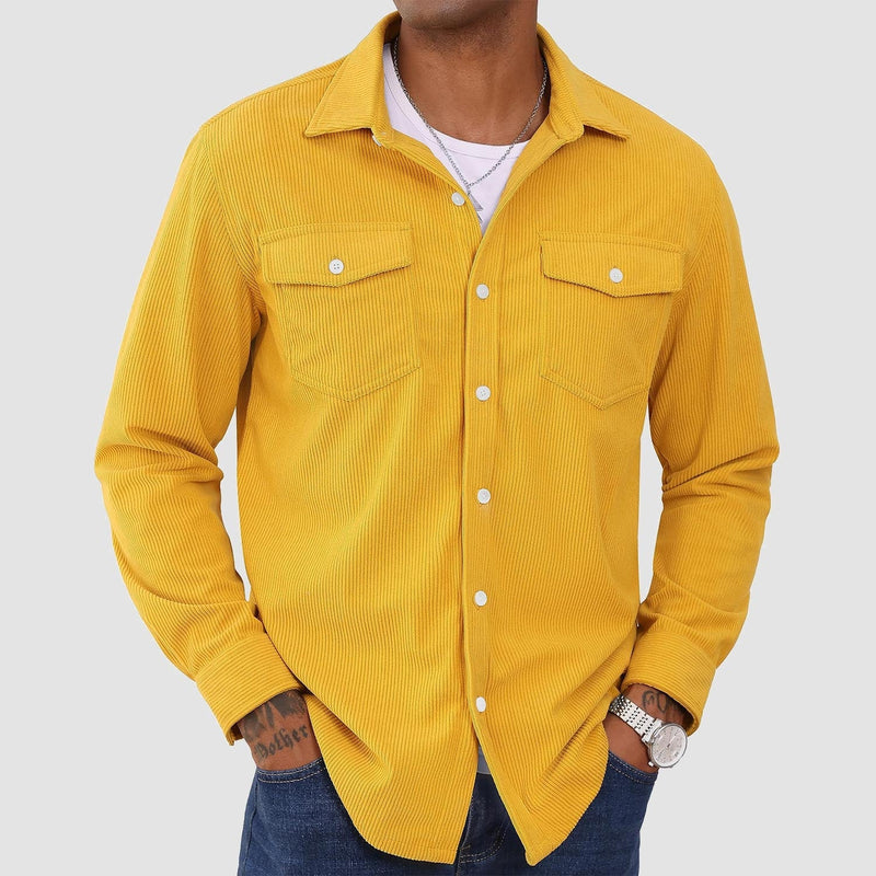 Men's Long Sleeve Corduroy Sun Protection Shirt 13