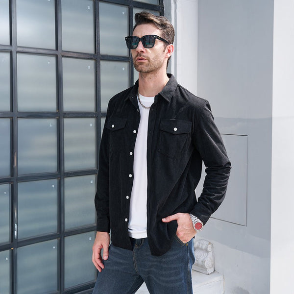 Men's Long Sleeve Corduroy Sun Protection Shirt 1