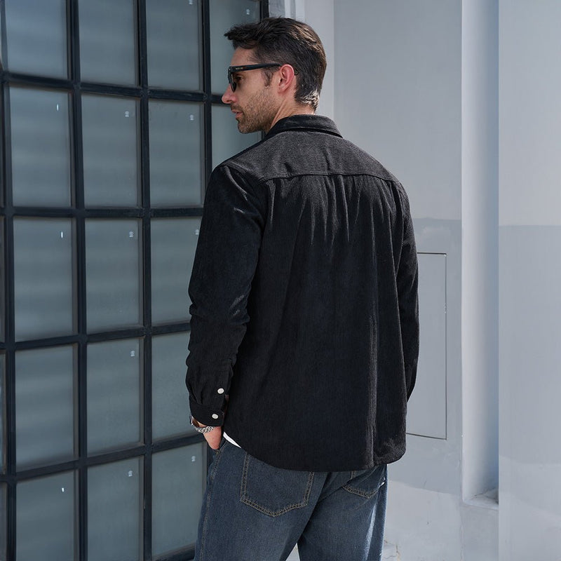 Men's Long Sleeve Corduroy Sun Protection Shirt 3