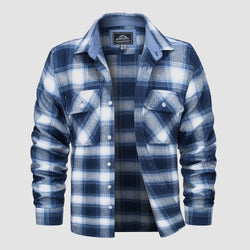 Men's Long Sleeve Cotton Plaid Flannel Shirt 0