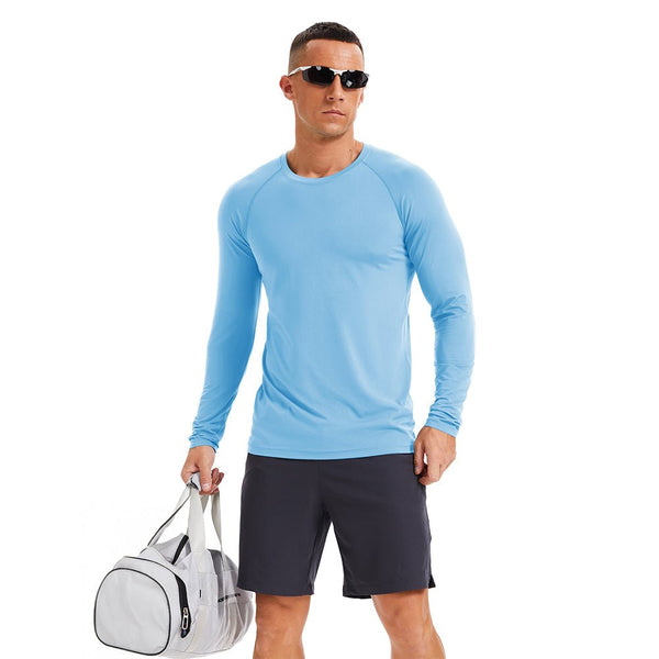 Men's Long Sleeve Rash Guard UPF 50+ Athletic Swim Shirt 1