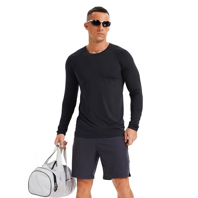 Men's Long Sleeve Rash Guard UPF 50+ Athletic Swim Shirt 5