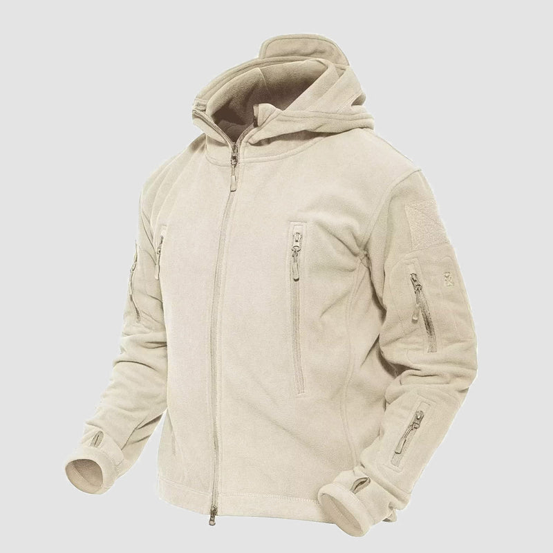 Men's Military Tactical Hooded Jacket with 6 Zip-Pockets