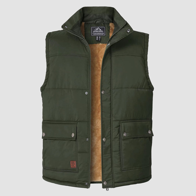 Men's Padded Vest Warm Fleece Lined Sleeveless Jacket 0