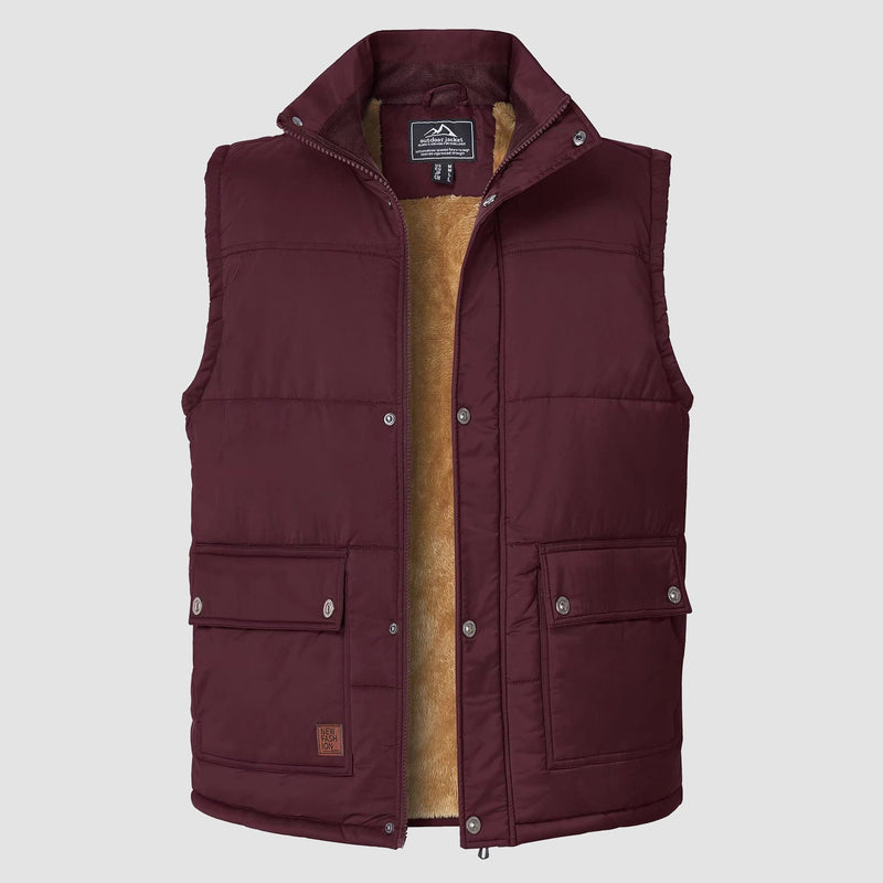 Men's Padded Vest Warm Fleece Lined Sleeveless Jacket 10