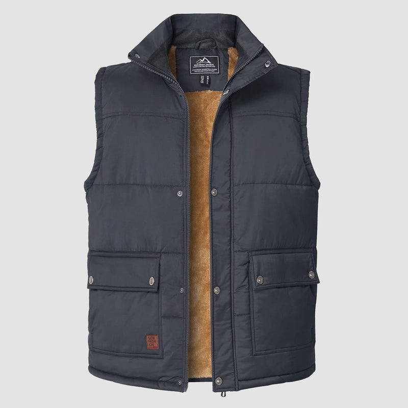 Men's Padded Vest Warm Fleece Lined Sleeveless Jacket 11