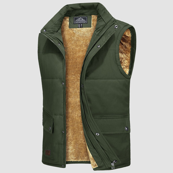 Men's Padded Vest Warm Fleece Lined Sleeveless Jacket 1