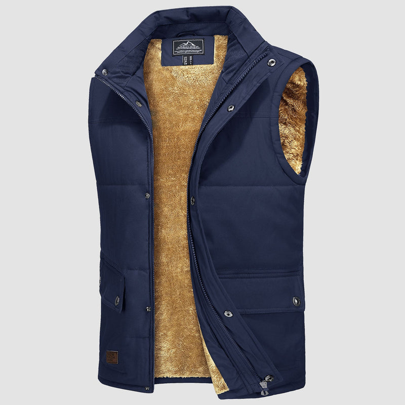 Men's Padded Vest Warm Fleece Lined Sleeveless Jacket 2