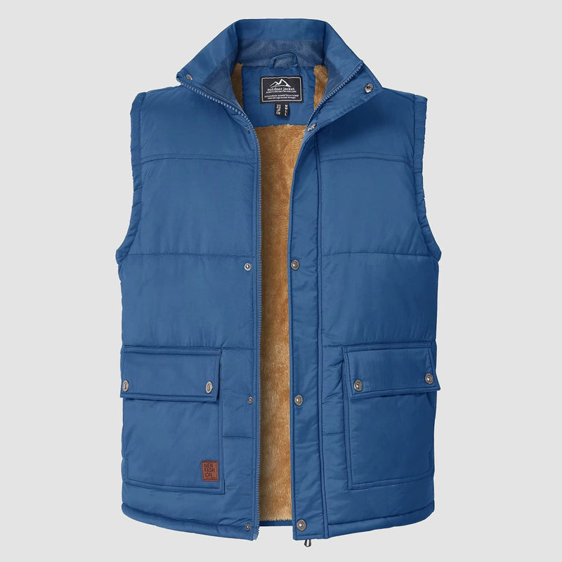 Men's Padded Vest Warm Fleece Lined Sleeveless Jacket 5
