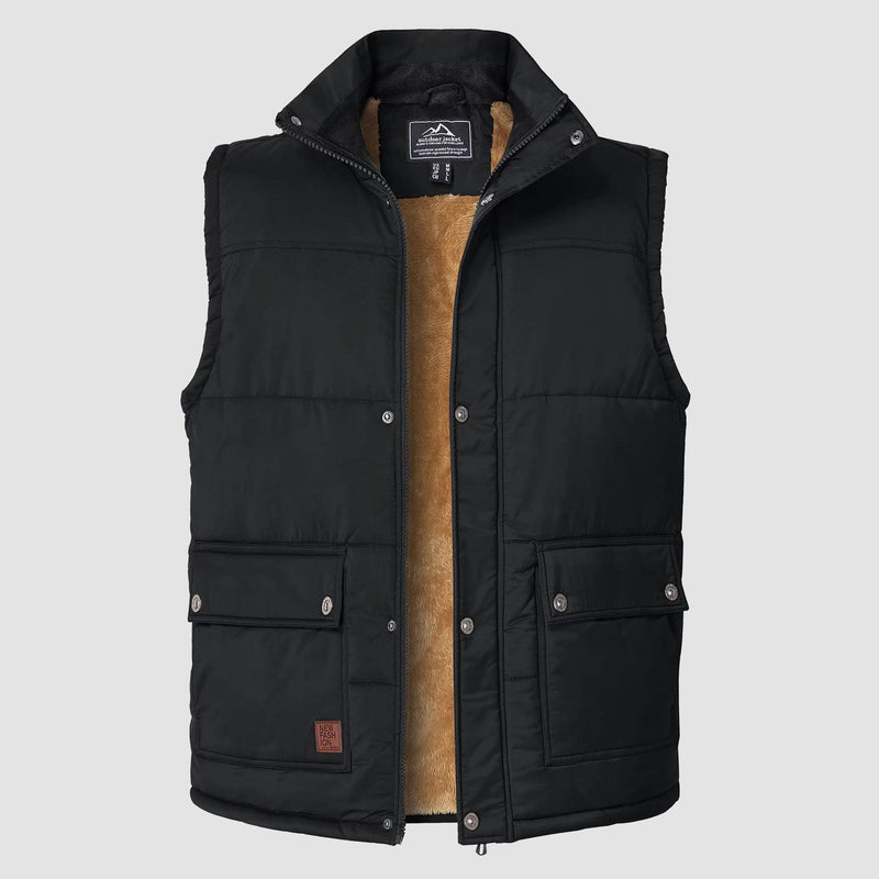 Men's Padded Vest Warm Fleece Lined Sleeveless Jacket 7