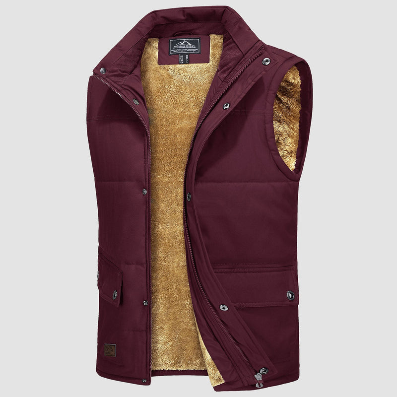 Men's Padded Vest Warm Fleece Lined Sleeveless Jacket 8