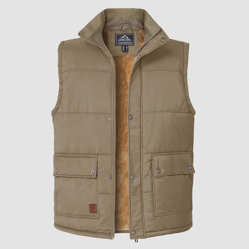 Men's Padded Vest Warm Fleece Lined Sleeveless Jacket 9