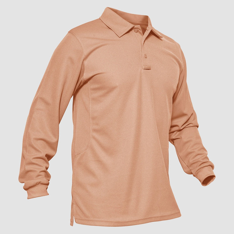 Men's Quick Dry Tactical Polo - Long Sleeve Performance Shirt 18