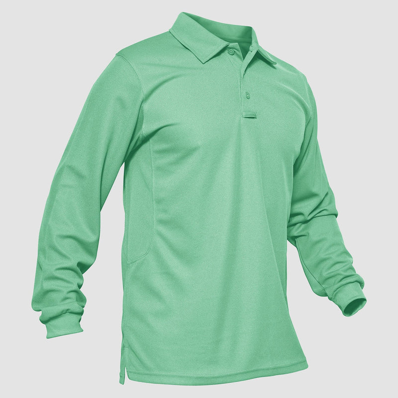 Men's Quick Dry Tactical Polo - Long Sleeve Performance Shirt 23