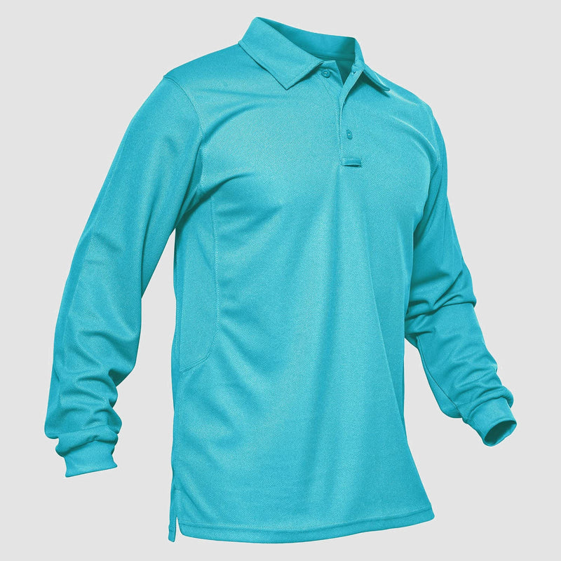 Men's Quick Dry Tactical Polo - Long Sleeve Performance Shirt 25
