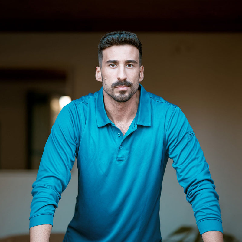 Men's Quick Dry Tactical Polo - Long Sleeve Performance Shirt 7