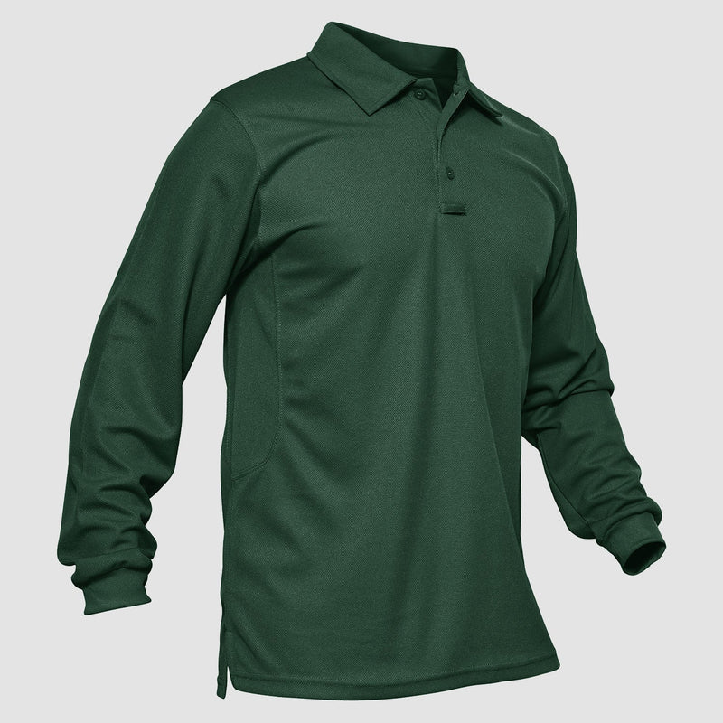 Men's Quick Dry Tactical Polo - Long Sleeve Performance Shirt 9