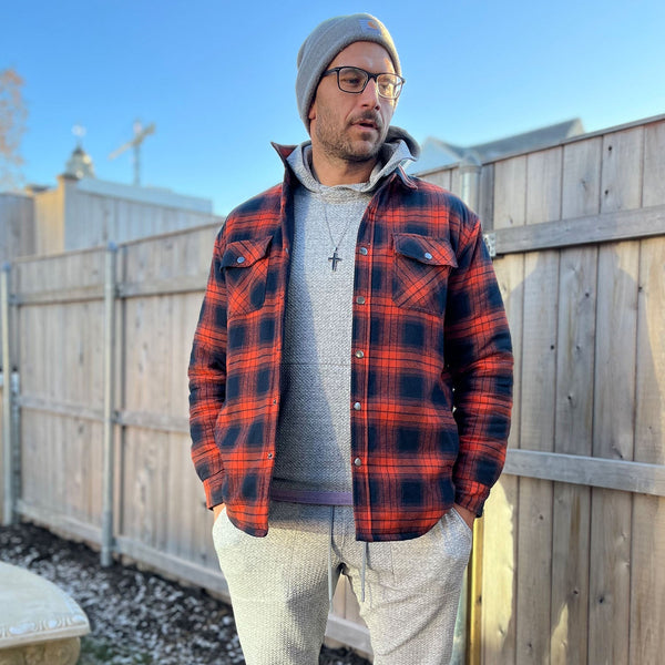 Men's Quilted Flannel Jacket - Warm Winter Padded Shirt 1