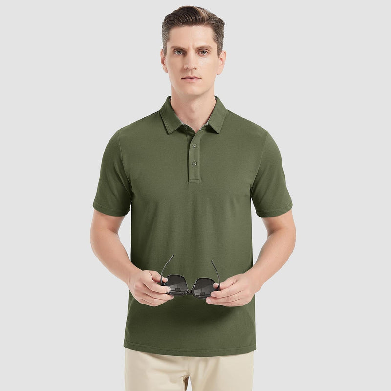 Men's Short Sleeve Polo Shirts Classic Golf Shirt