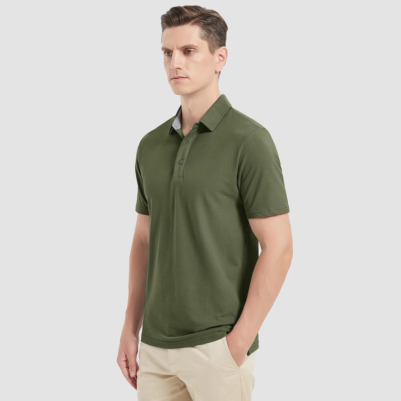 Men's Short Sleeve Polo Shirts Classic Golf Shirt