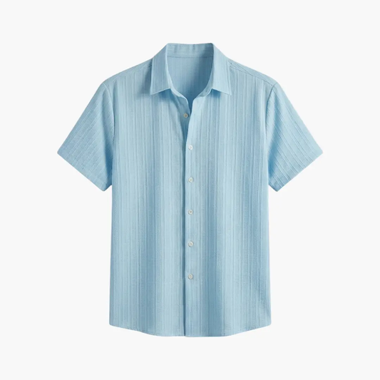 Men's Short Sleeve Striped Shirt – Button-Up for Summer