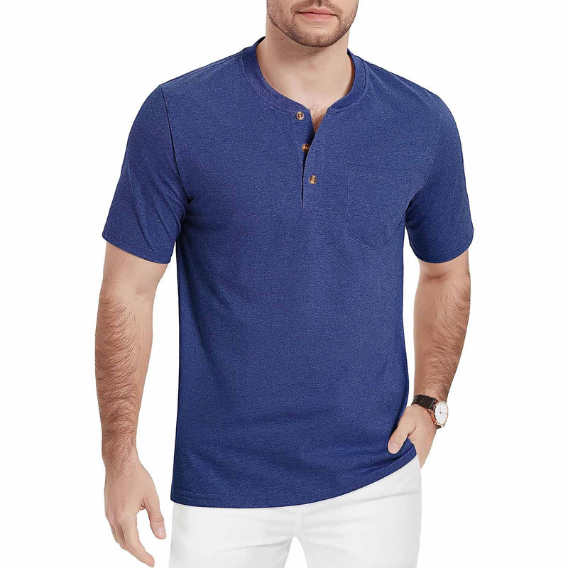 Men's Slim Fit Short Sleeve Sun Protection Henley Shirt 11