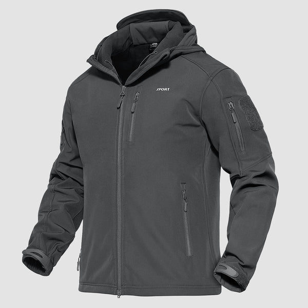 Men's Tactical Jacket - 6 Pockets Fleece Lined Water-Resistant