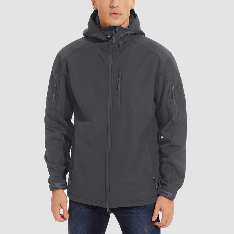 Men's Tactical Jacket - 6 Pockets Fleece Lined Water-Resistant
