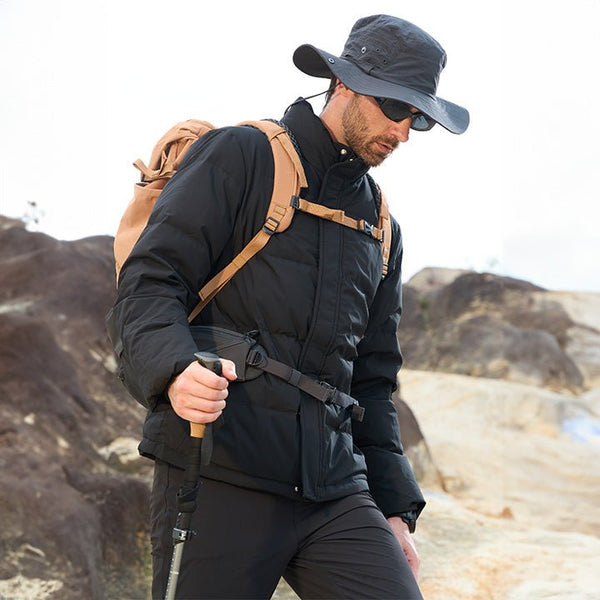 Men's Warm Down Puffer Jacket, Water-Resistant & Windproof