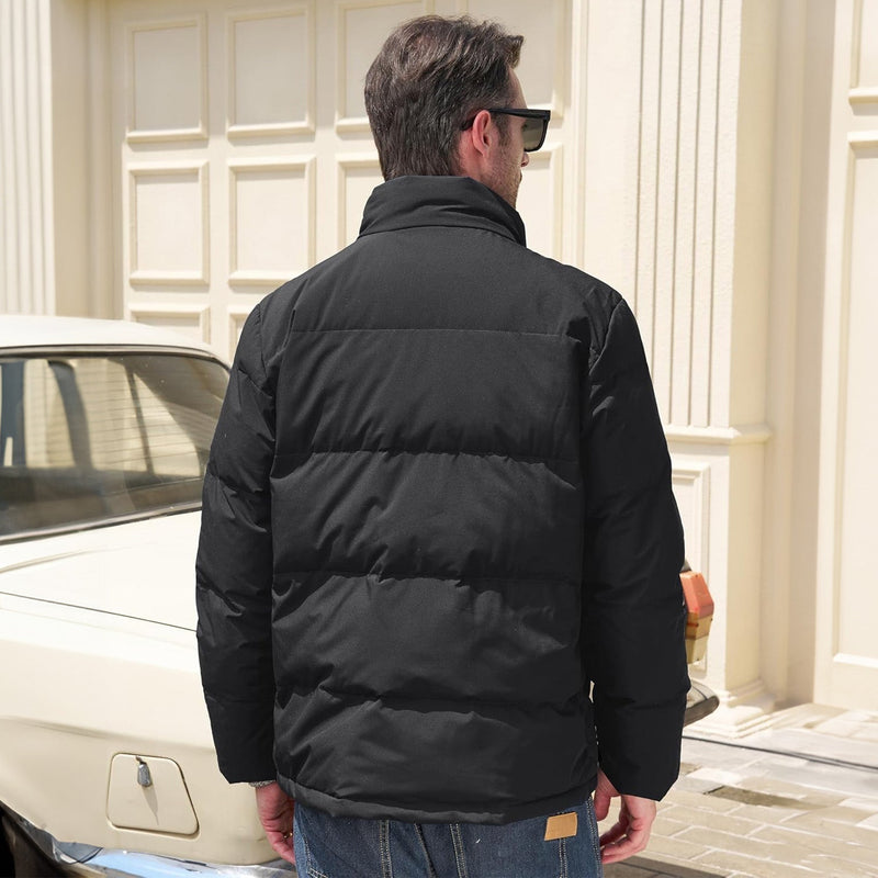 Men's Warm Down Puffer Jacket, Water-Resistant & Windproof