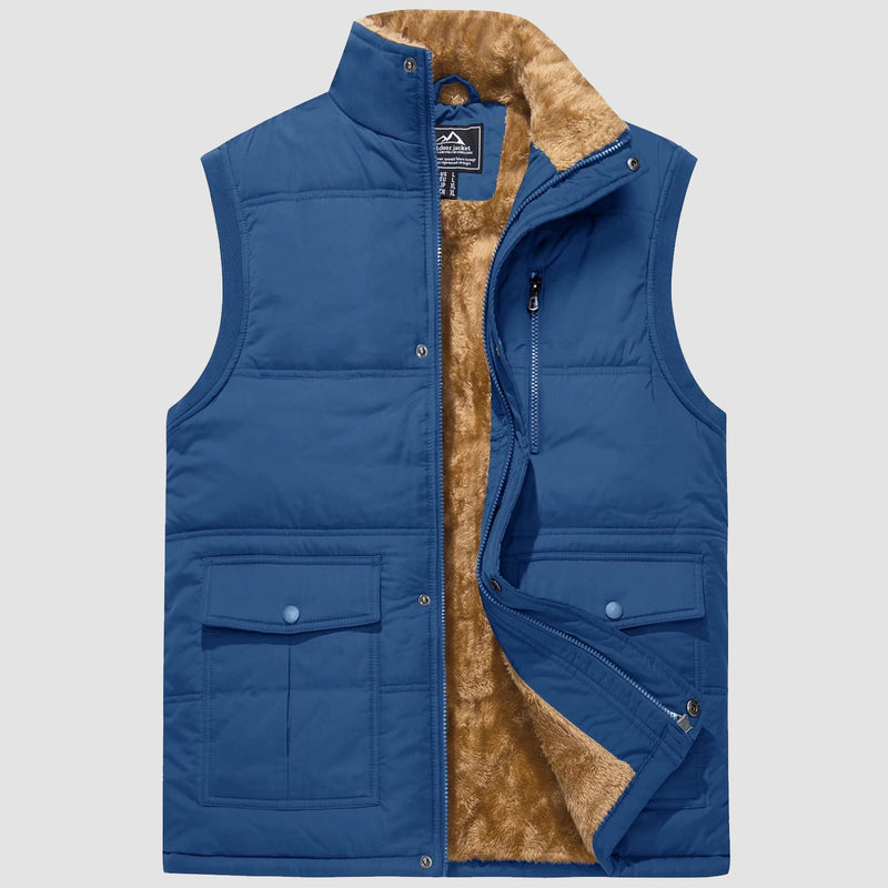 Men's Warm Fleece Lined Vest Outerwear Sleeveless Jacket 6