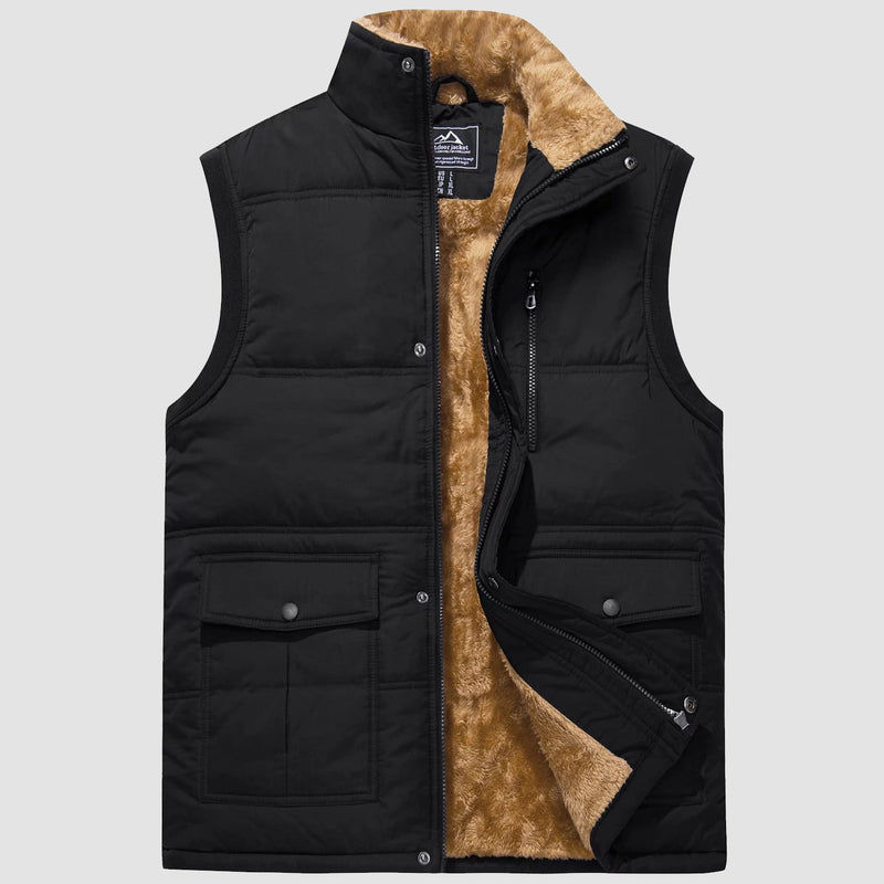 Men's Warm Fleece Lined Vest Outerwear Sleeveless Jacket 9