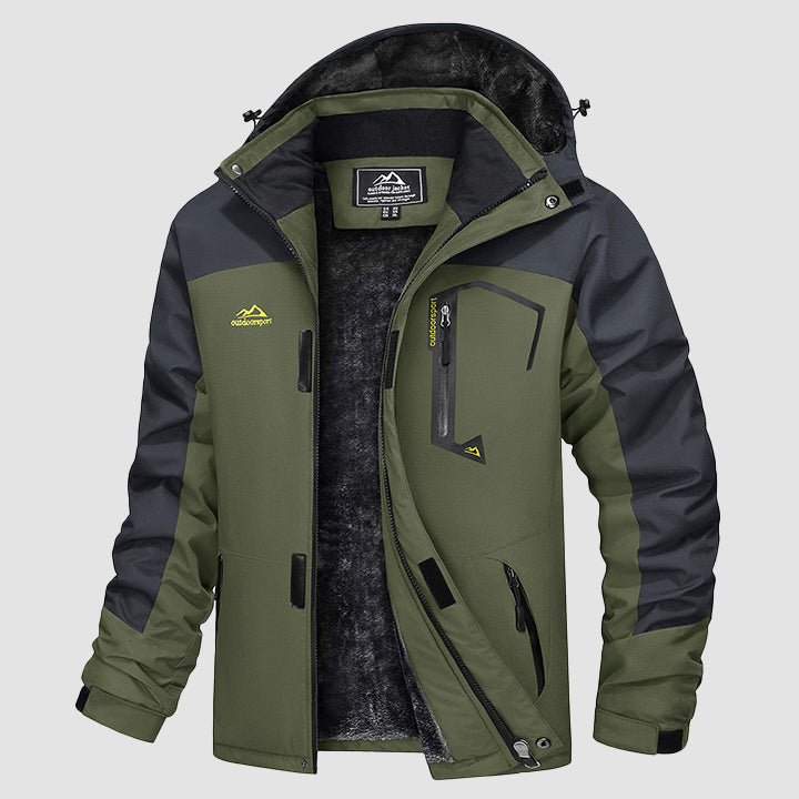 Men's Water-Repellent Winter Ski Jacket with Fleece Lining