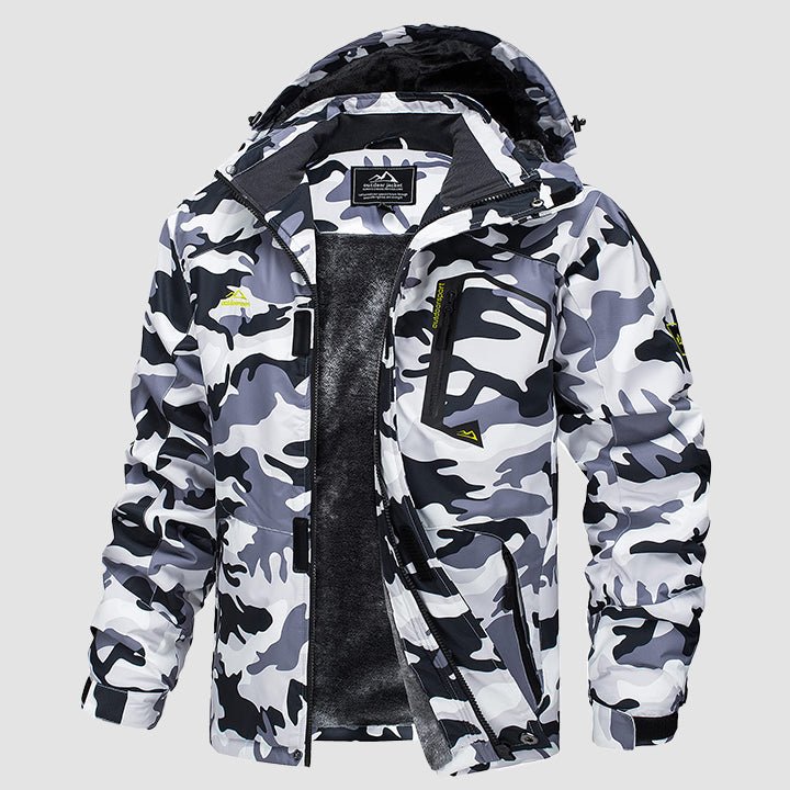 Men's Water-Repellent Winter Ski Jacket with Fleece Lining