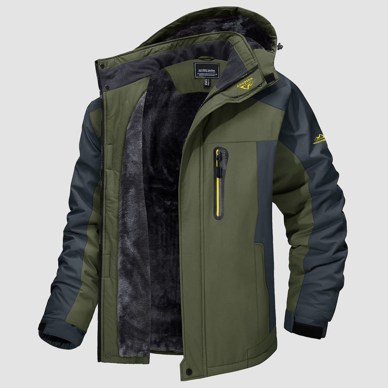 Men's Water-Resistant Ski Jacket - Warm Fleece Winter