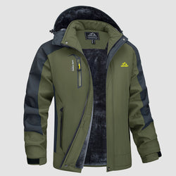 Men's Water Resistant Ski Jacket - Fleece Lined Parka with Pockets