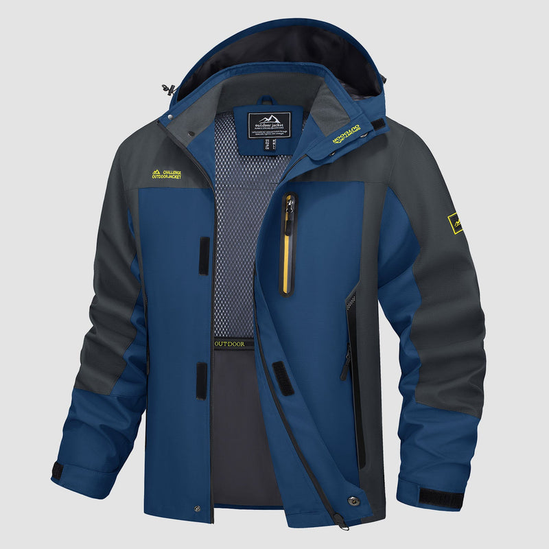 Men's Windproof Water Resistant Jacket - 5 Pockets for Hiking