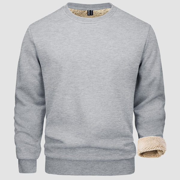 Men's  Basic Pullover Crewneck Sweater Fleece Lined Sweatshirt 0