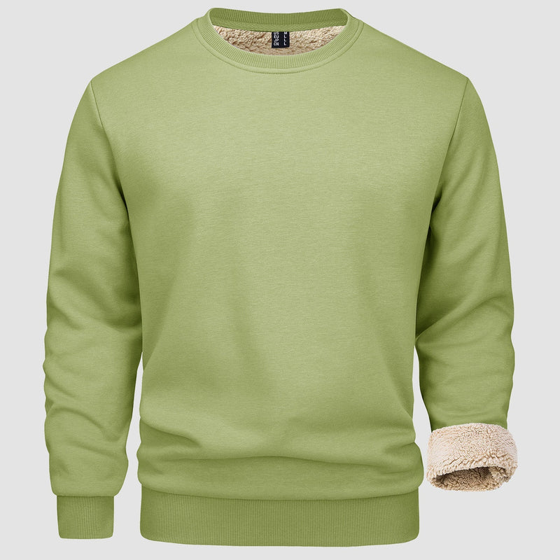 Men's  Basic Pullover Crewneck Sweater Fleece Lined Sweatshirt 11