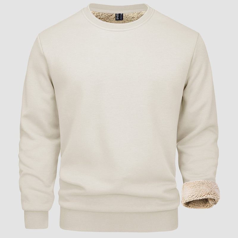 Men's  Basic Pullover Crewneck Sweater Fleece Lined Sweatshirt 13